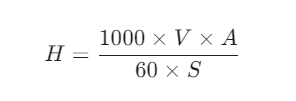 The standard formula for heat input (H) in a non-waveform controlled process.png